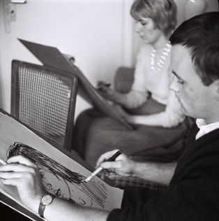Renate Lamert und Peter Sorge, Hannelore Müller zeichnend