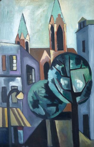 Stadtlandschaft mit Kirche
